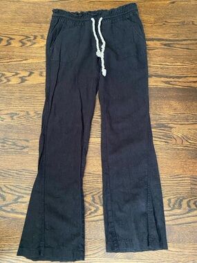 Roxy Black Drawstring linen Pants